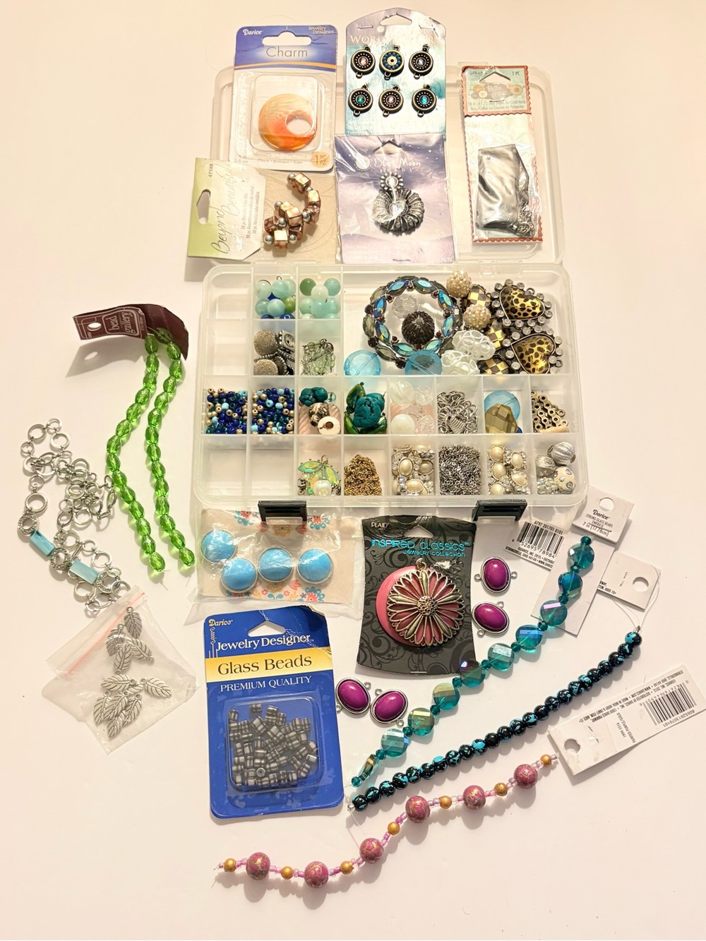 Assorted Jewelry Making Kit with Beads and Charms - Turquoise, Teal, Green, Pink - Picture 9 of 9